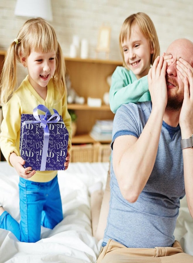 ورق تغليف هدايا عيد الأب من بورني، مصنوع من رقائق الألومنيوم الهولوغرافية، 3 لفات صغيرة بثلاثة تصاميم - 17 بوصة × 10 أقدام لكل لفة، بمساحة إجمالية 42.5 قدم مربع - مثالي لتغليف هدايا الأب في عيد الأب، وأعياد الميلاد، والمناسبات الأخرى. - Image 4